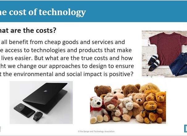 Product Design Mid KS3 Y8 - Technology in Society - Cost of Technology