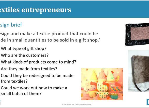 Textiles Mid KS3 Year 8 Design and Make - Textile Entrepreneurs