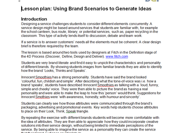 Using brand scenarios to generate ideas