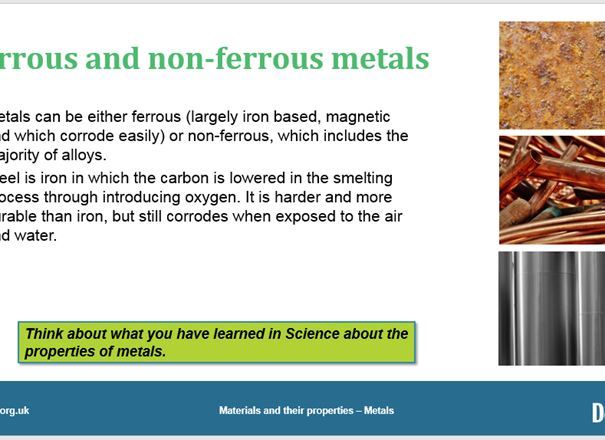 Materials and their properties - Metals, GCSE classroom teaching resource