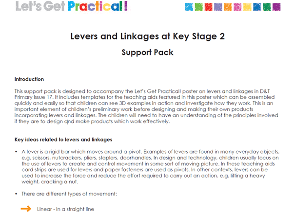 Levers and linkages - Poster and Support Pack